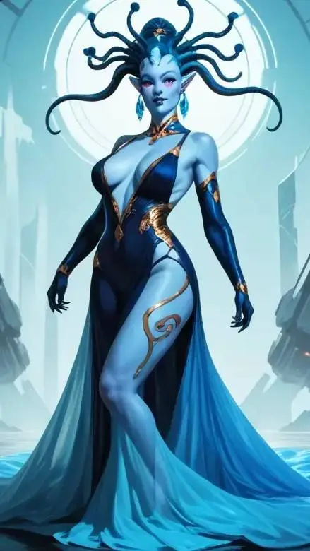 ai character: Luna of the Azure  background