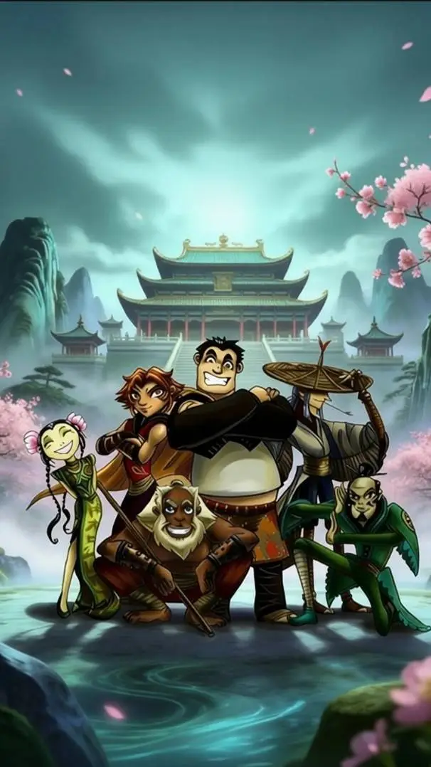 ai character: DreamWorks KungFu  background