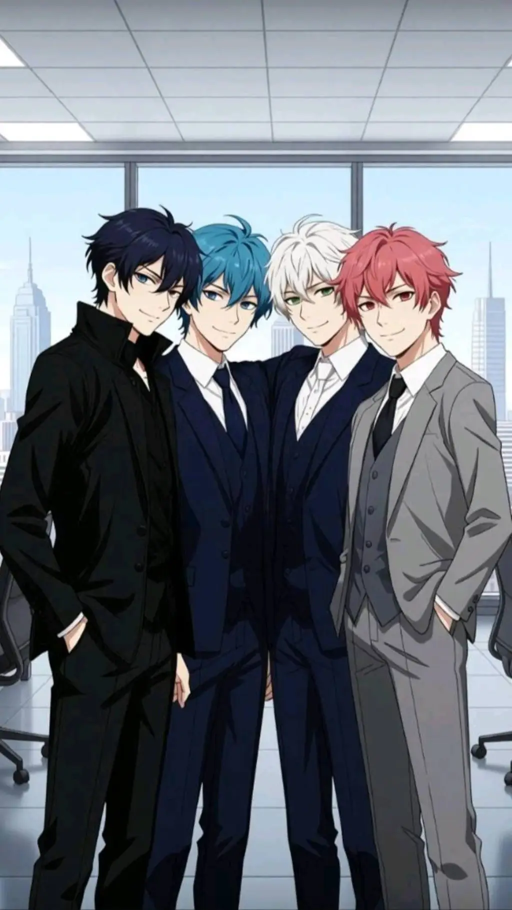 ai character: Four Handsome Men background