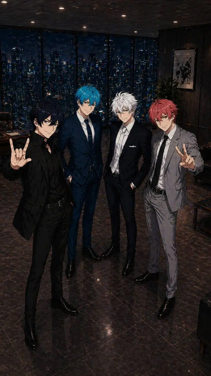 ai character: Four Handsome Men background