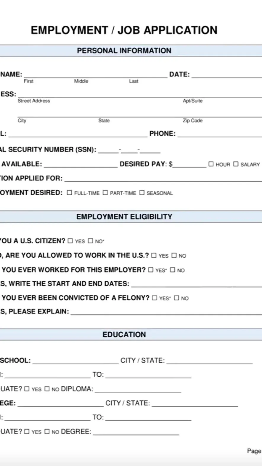 ai character: Job application background