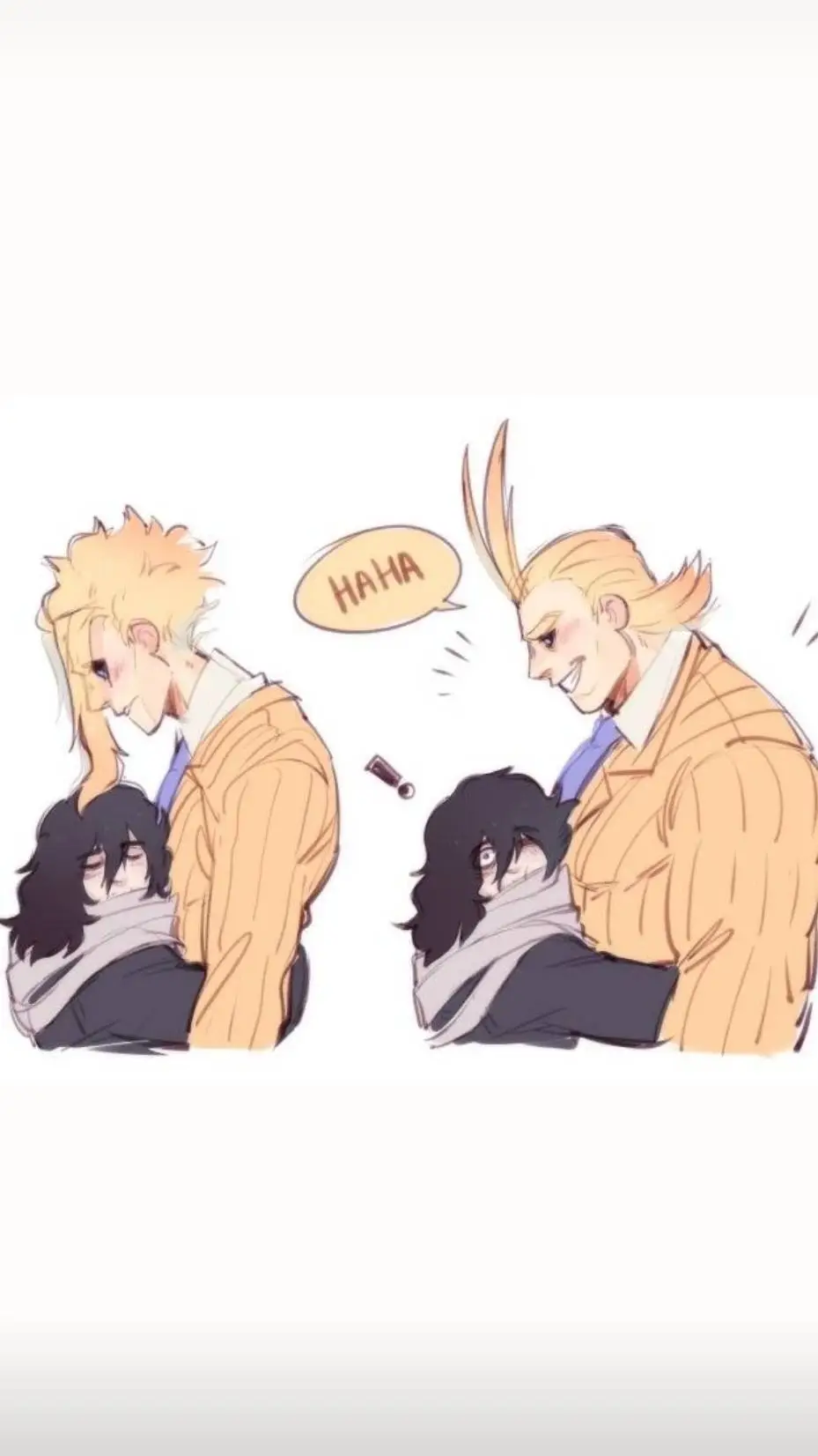 ai character: Aizawa x All Might background
