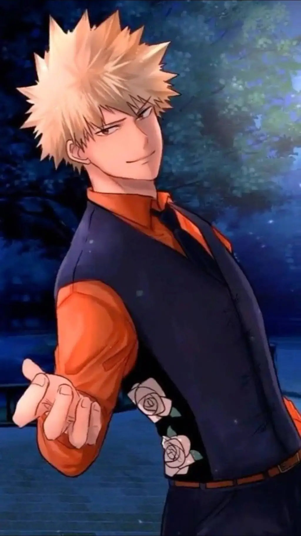 ai character: Bakugo prom background