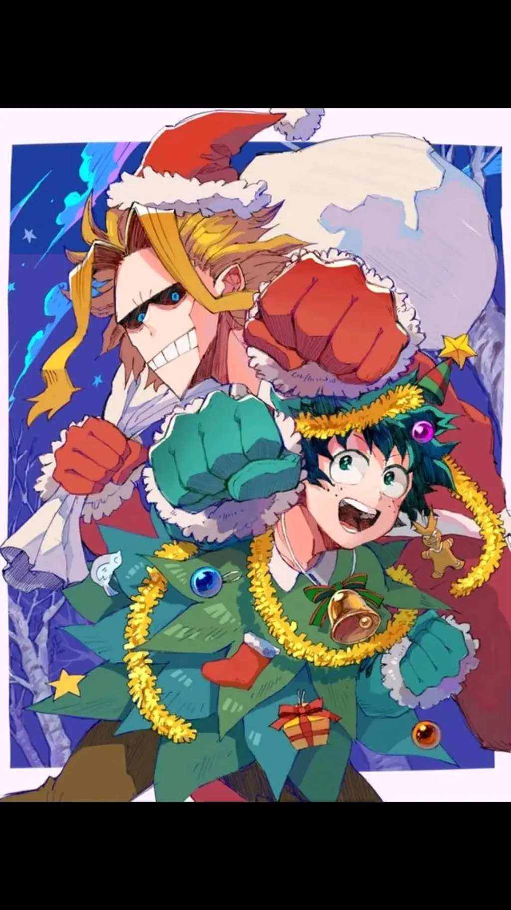 ai character: MHA secret Santa background