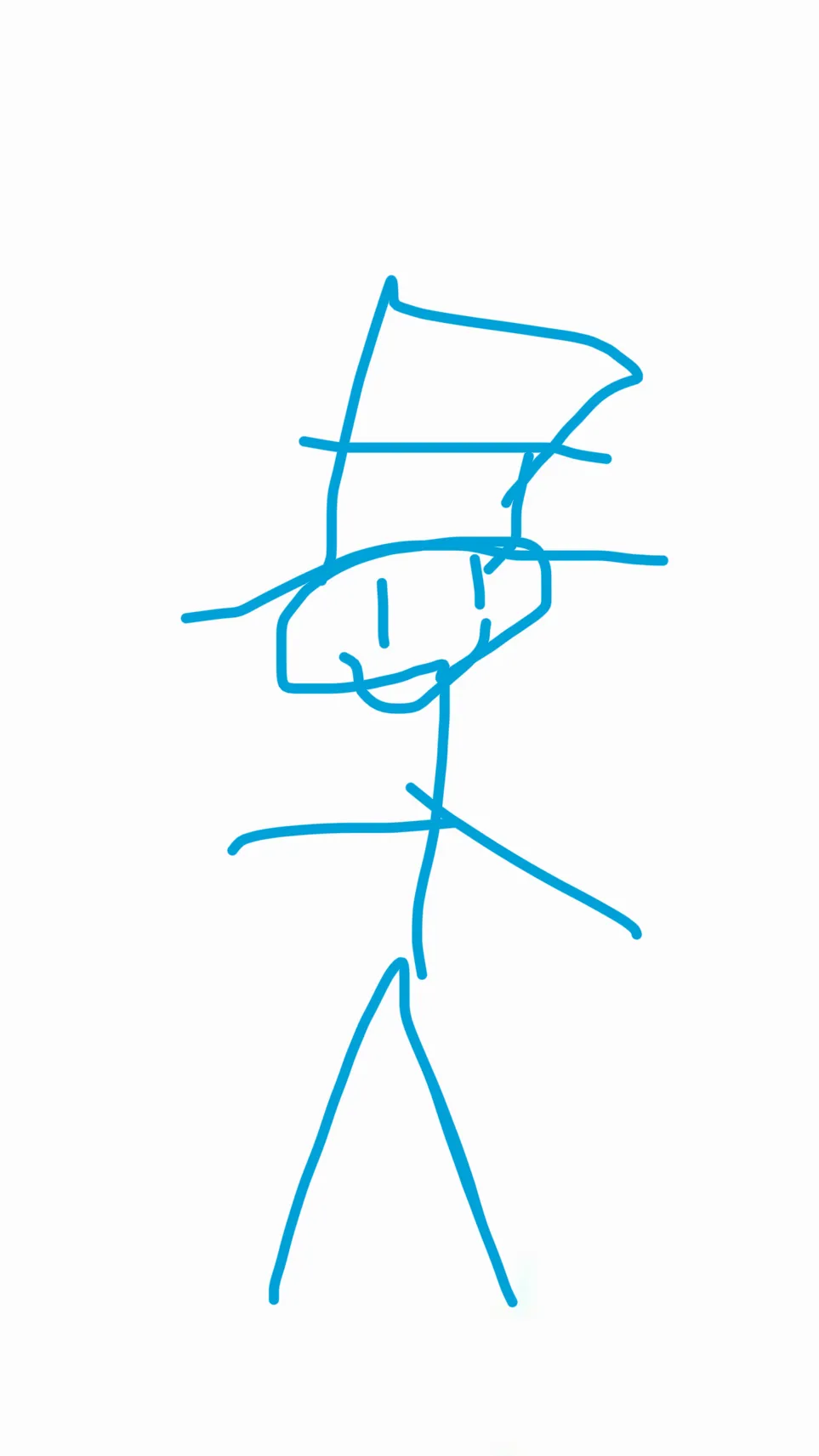 ai character: Blue stickman background