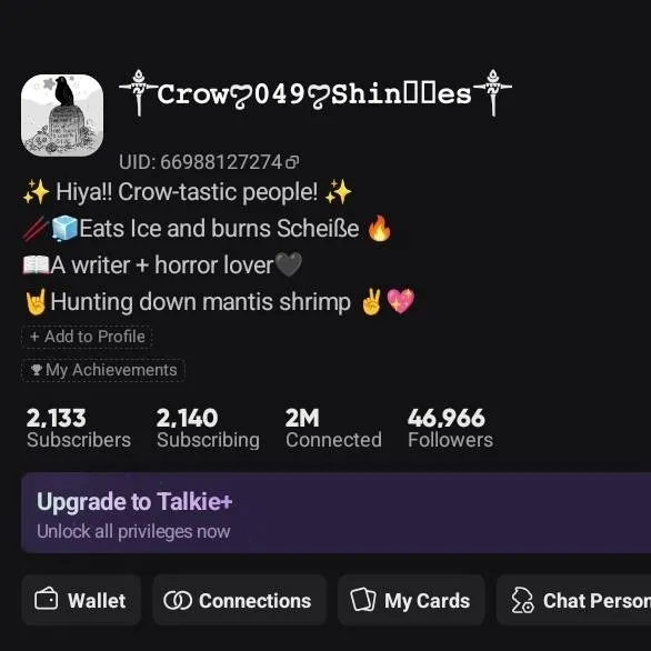 chat with ai character: Crow!!