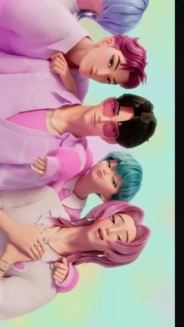 ai character: huntrix on pireod  background