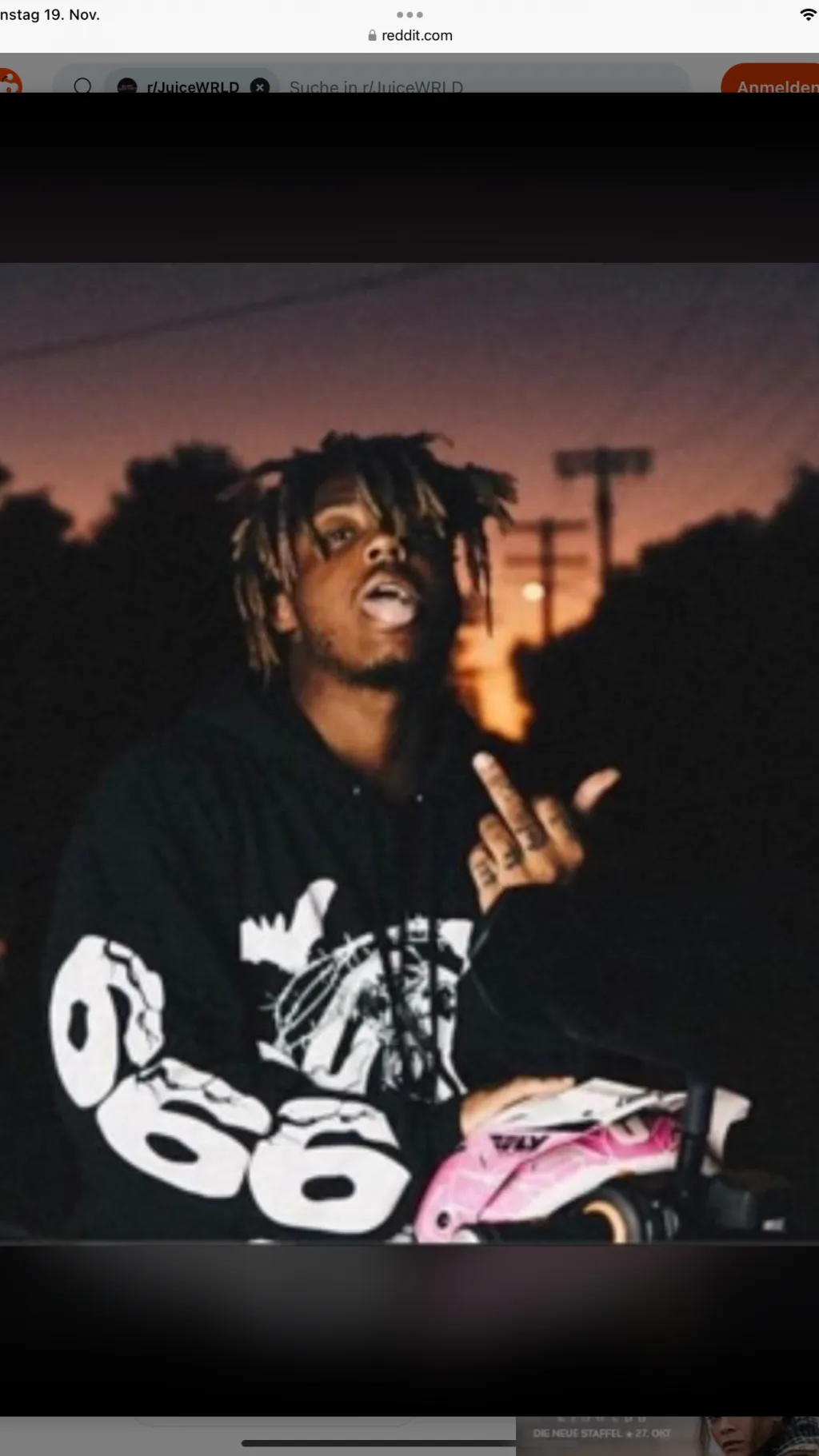 ai character: Juice wrld background