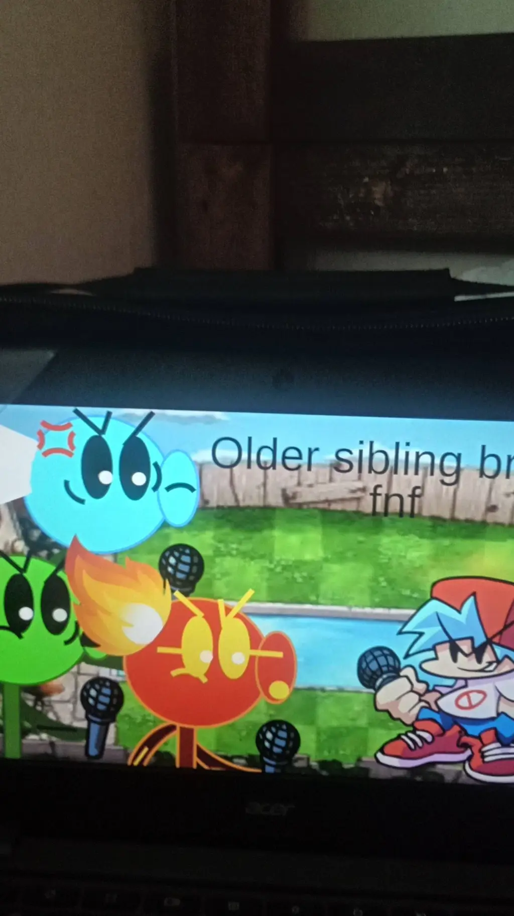 ai character: Peashooters vs Fnf background