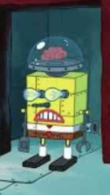 ai character: robot spongebob background