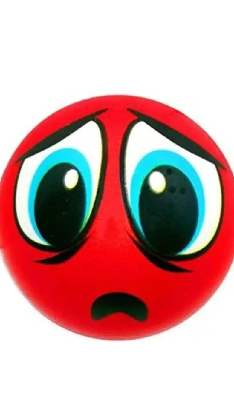 ai character: sad red ball background