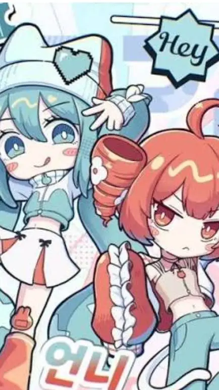 ai character: Miku y teto❤ background