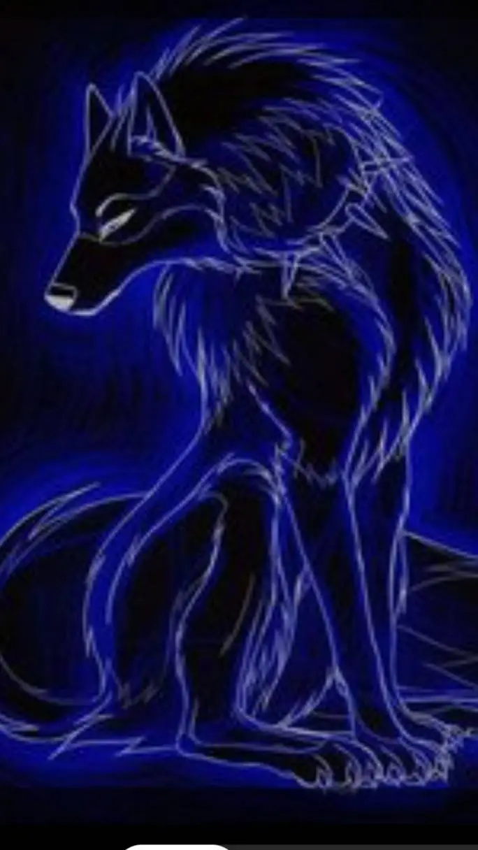 ai character: the blue king wolf background
