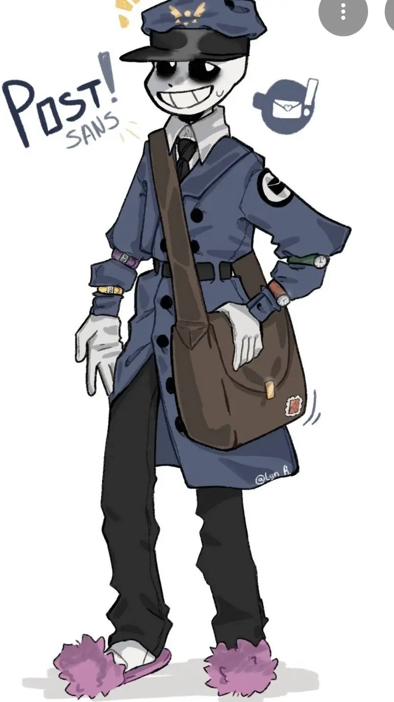 ai character: post sans! background