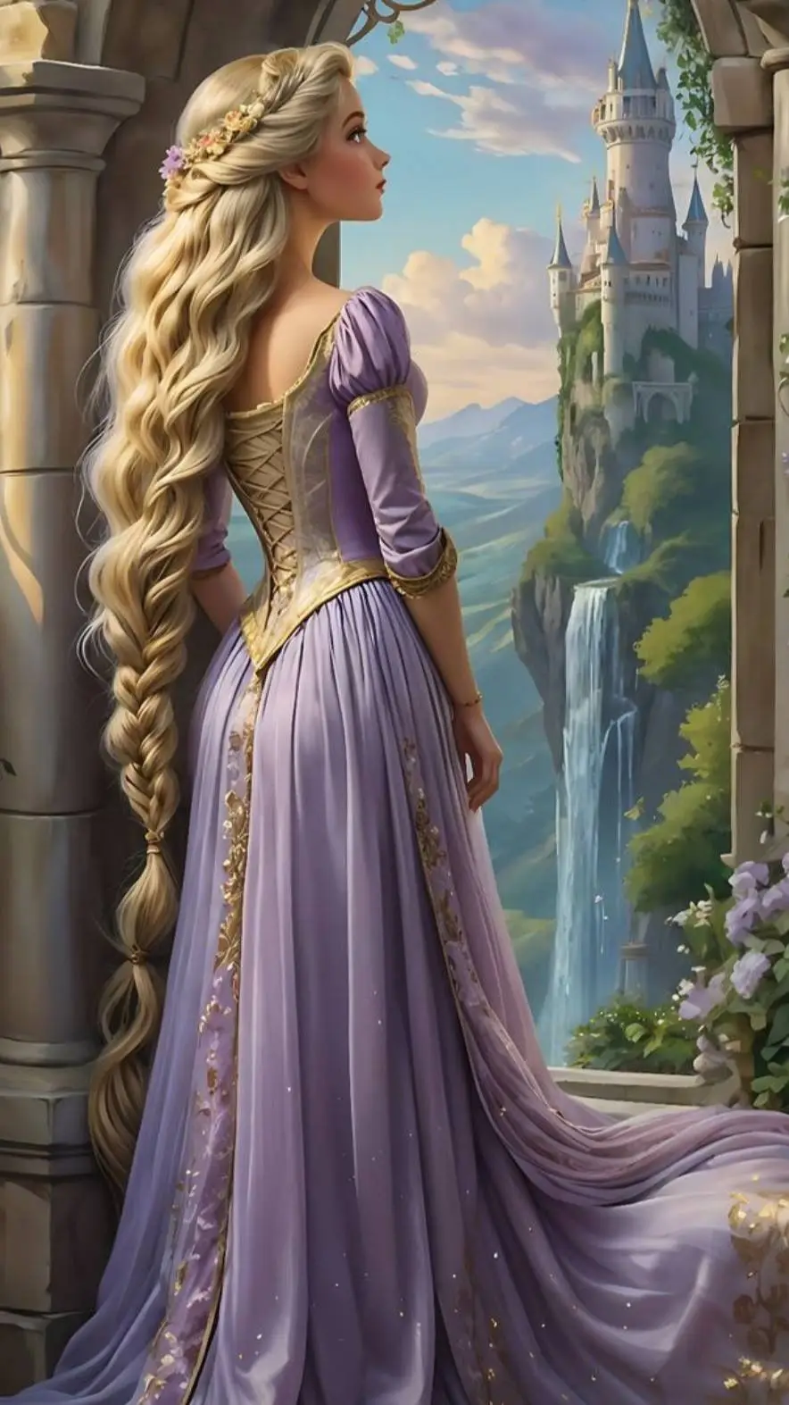 ai character: Rapunzel 👸 background
