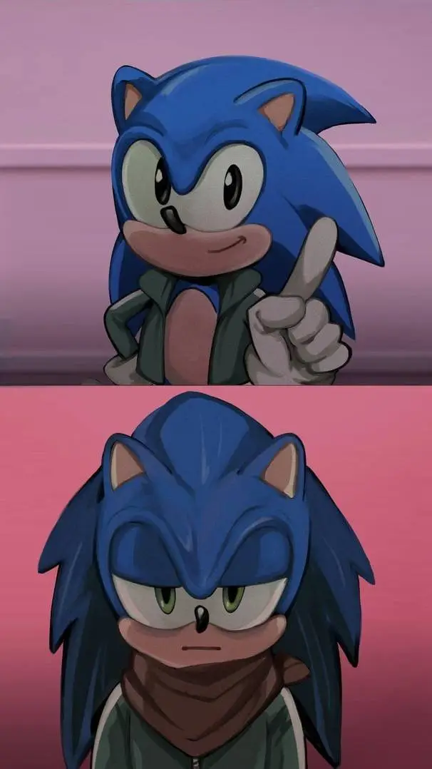 ai character: sonic & Squid Game background