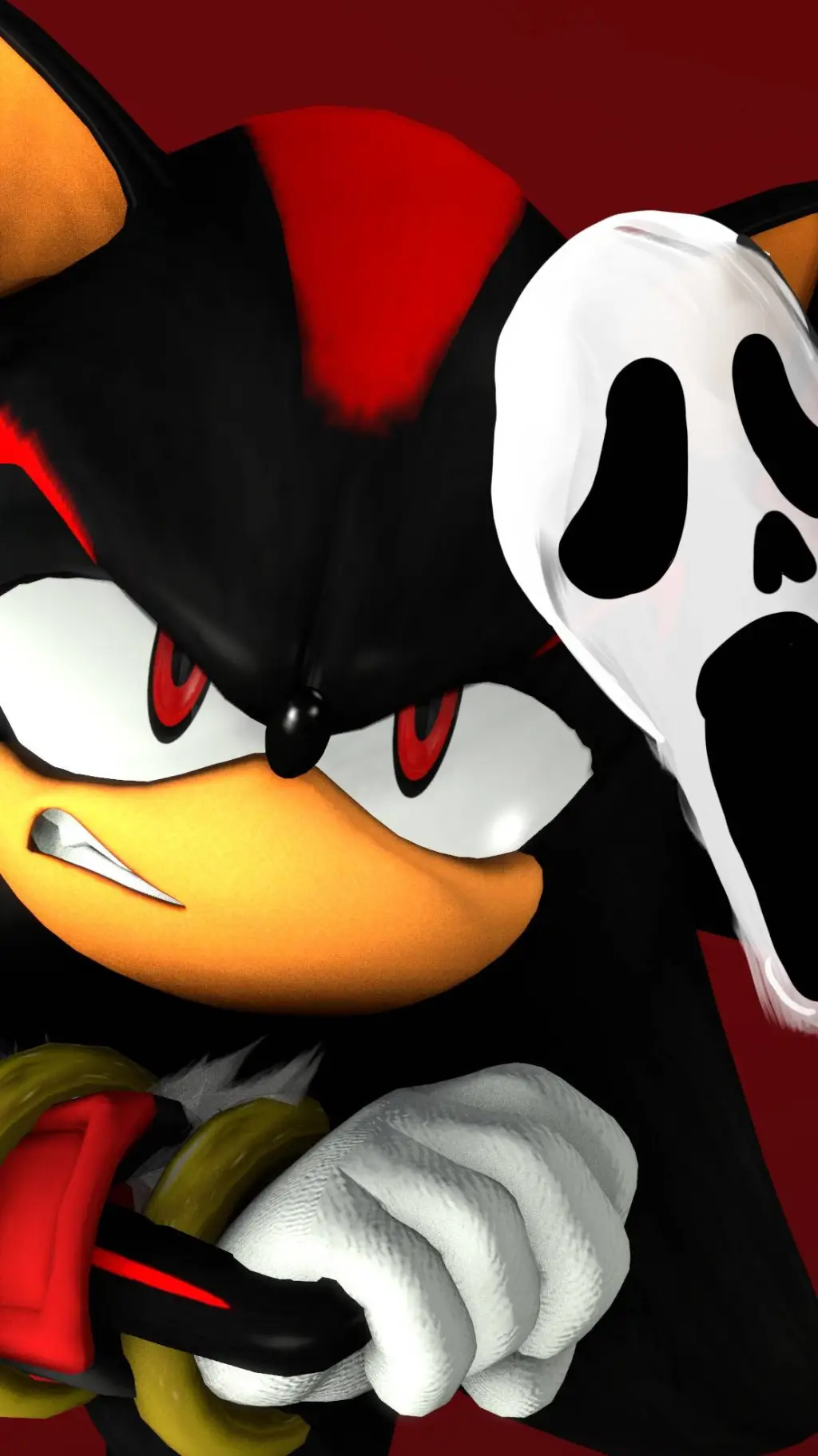 ai character: ghost face sonic background