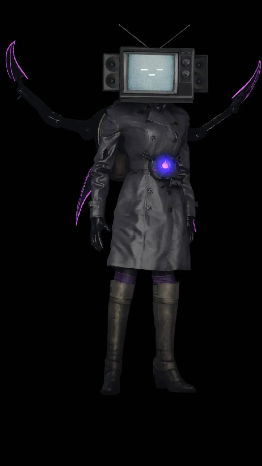 ai character: TV Woman background
