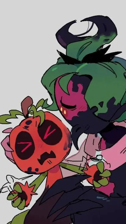 ai character: 🎃gourdy x sprout🍓 background