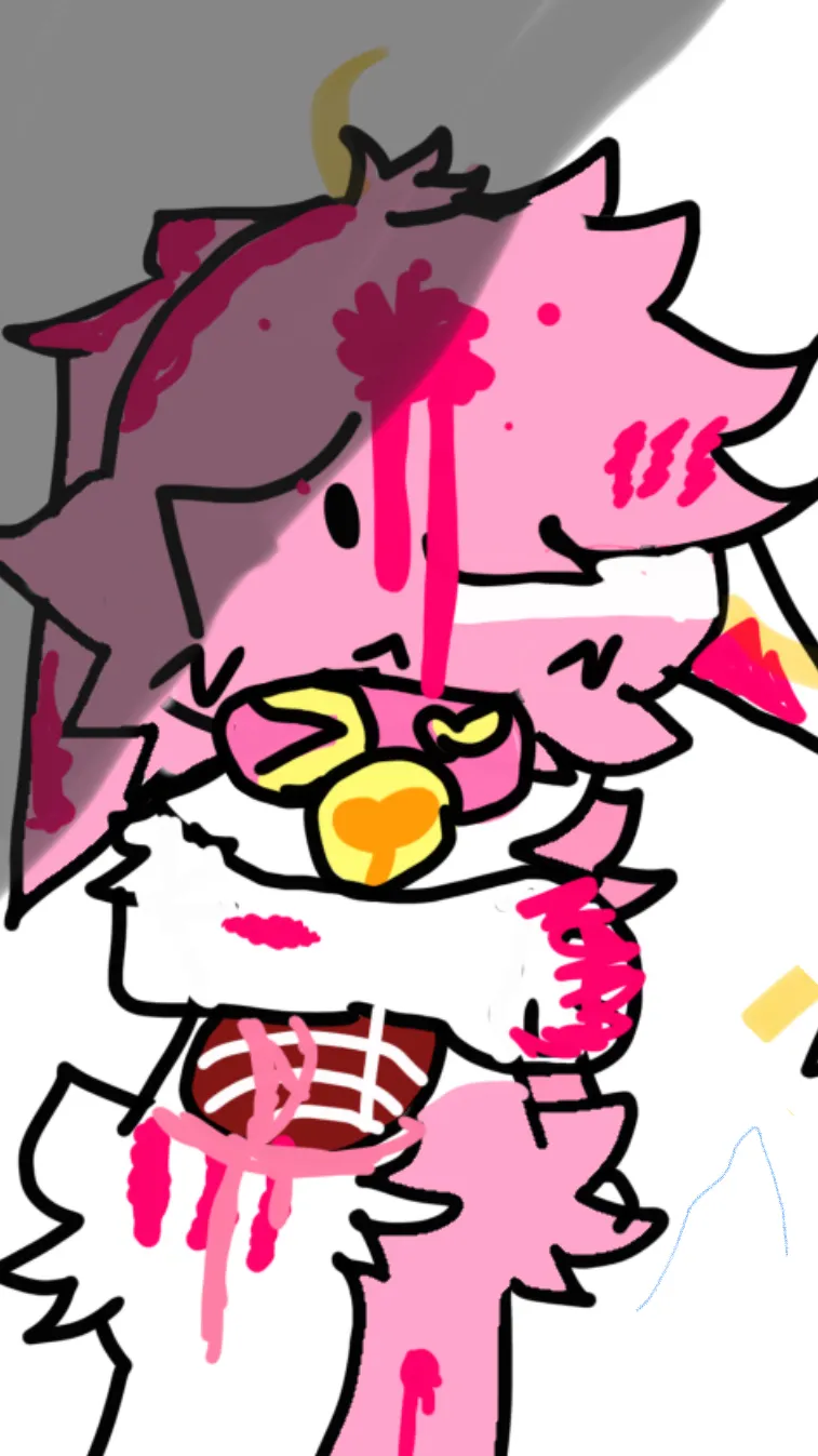 ai character: Pink cat hurt background