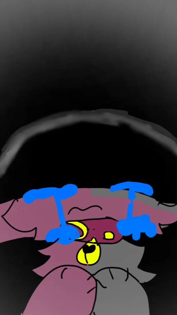 ai character: Pink cat sad😢 background