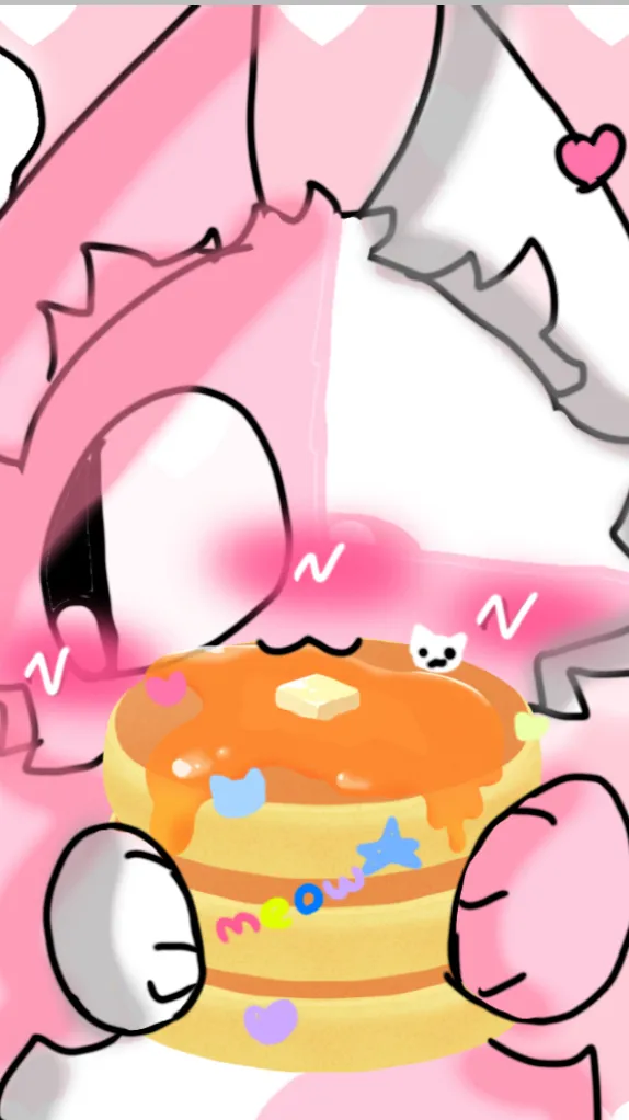ai character: Pink catpancake🥞 background