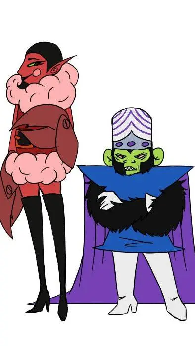 ai character: Him and Mojo jojo background