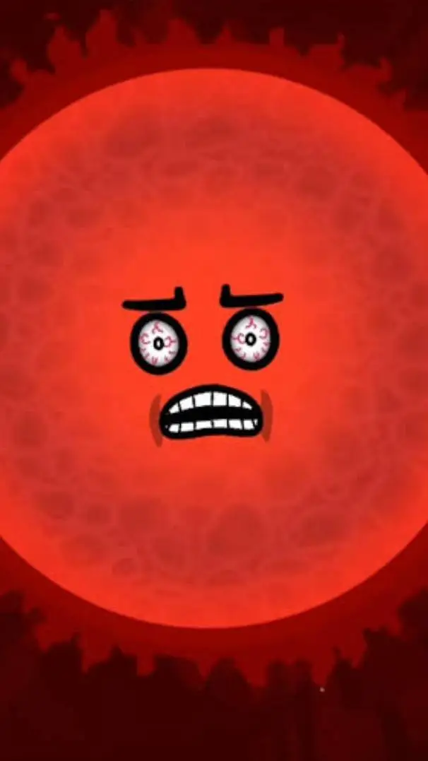 ai character: Red giant sun background