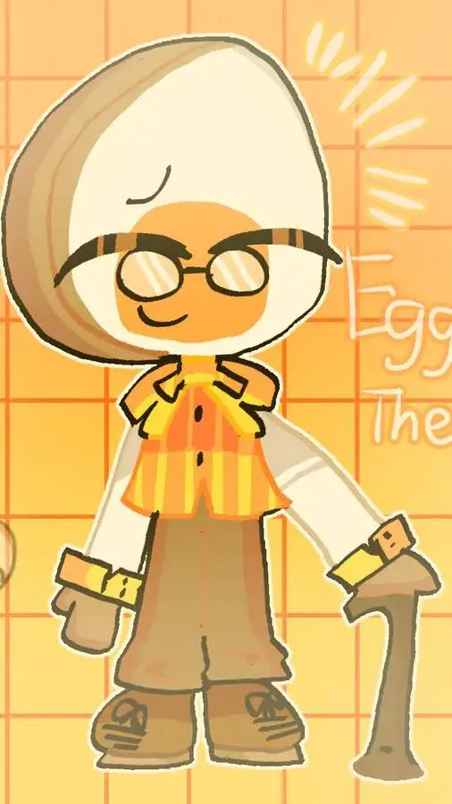 ai character: Eggson the egg background