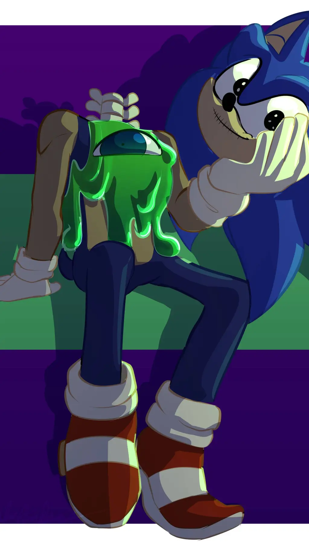ai character: headless Sonic  background