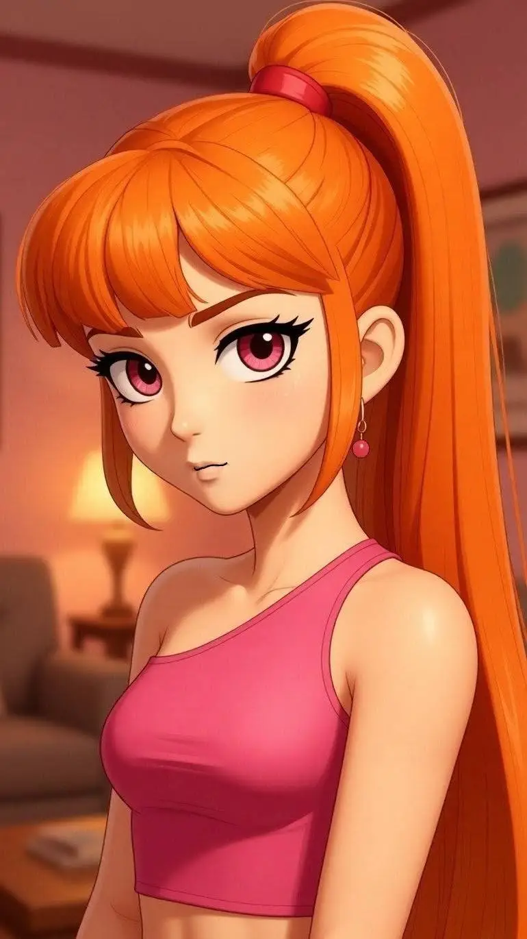 ai character: blossom Utonium  background