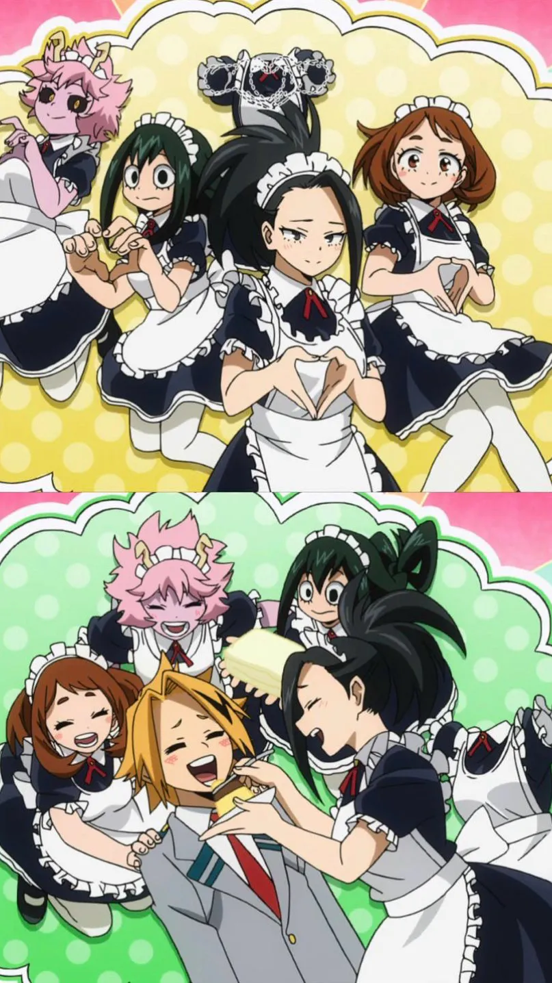 ai character: Mha maid cafe background