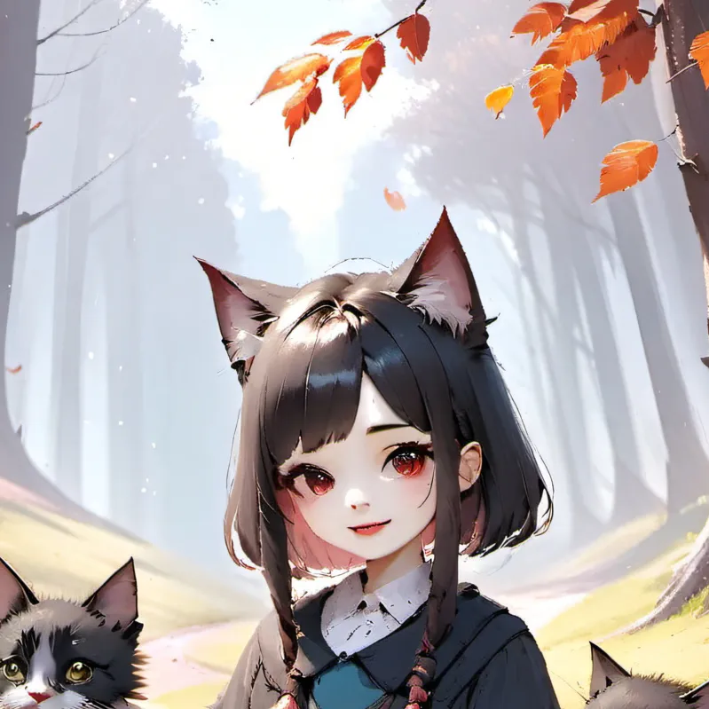 chat with ai character: Cat girl with kids