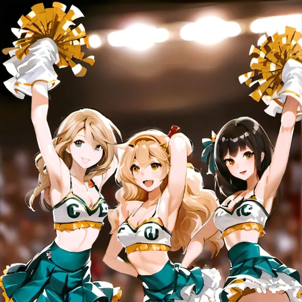 chat with ai character: 3 cheerleaders