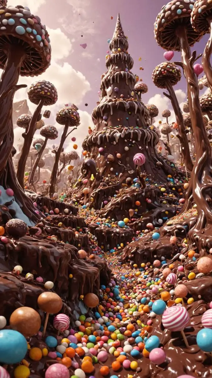 ai character: Land of Sweets background