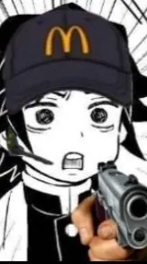 ai character: KNY X MC.DONALDS background