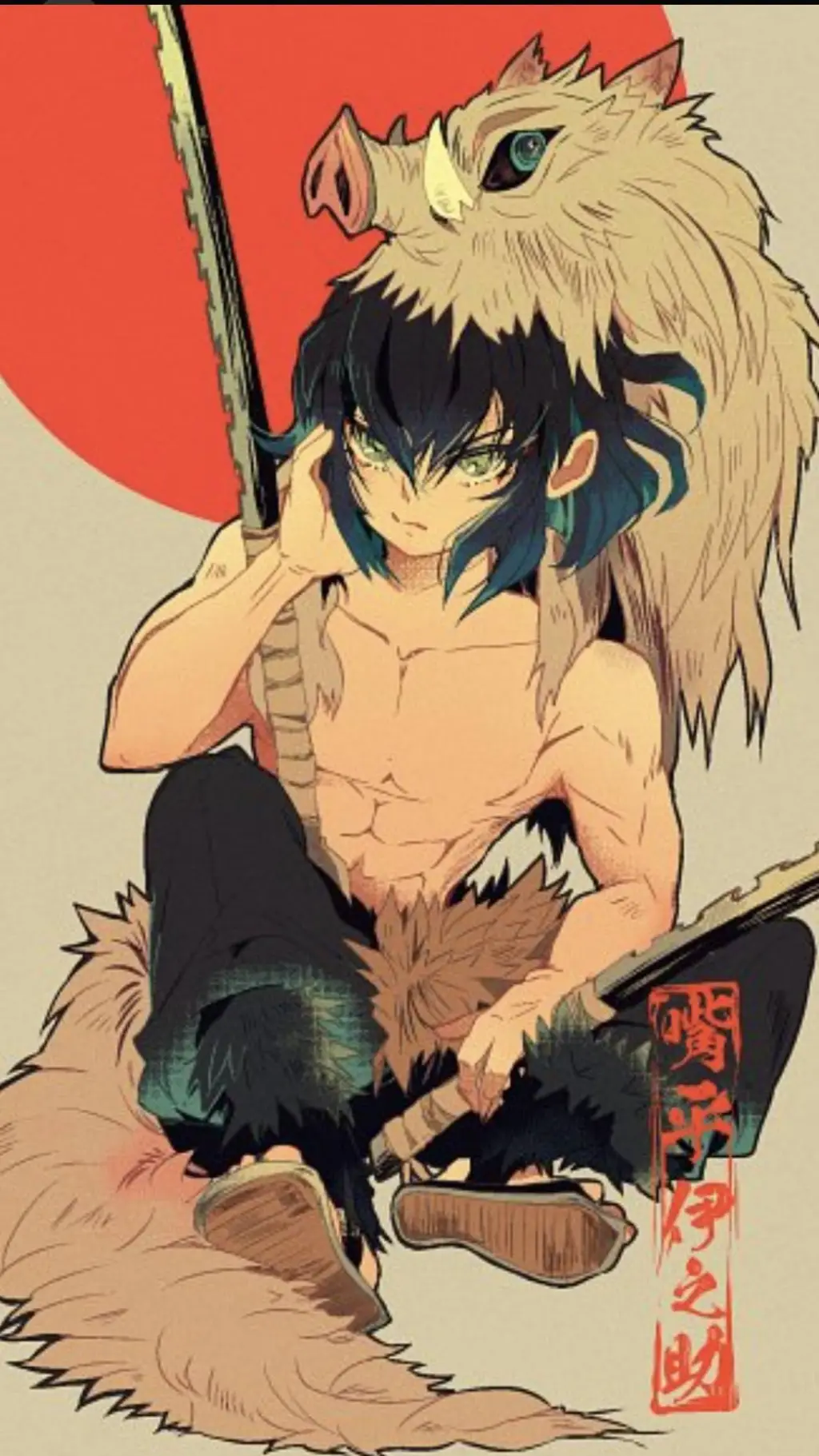 ai character: inosuke demon background