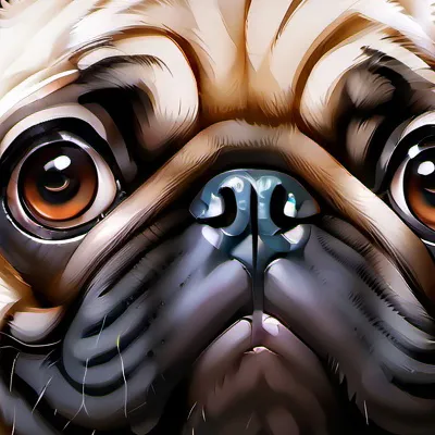 chat with ai character: Fat sad pug