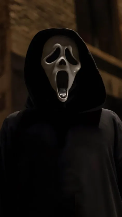 ai character: Ghostface  background