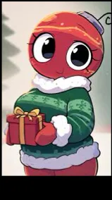 ai character: Christmas gift dw background