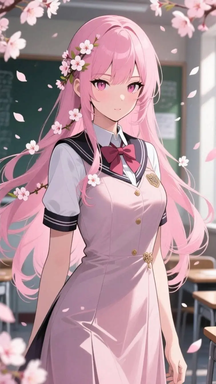 ai character: alya blossom background