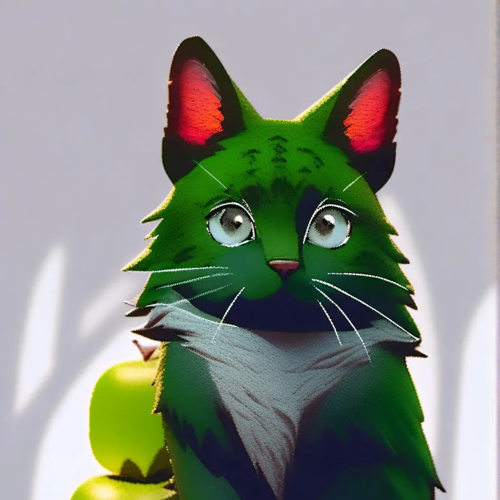 chat with ai character: green apple cat