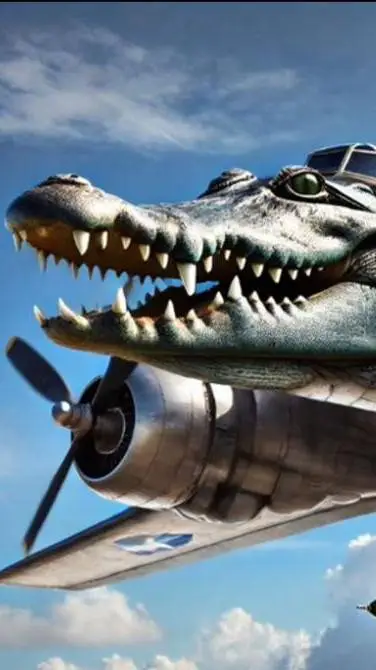 ai character: flying croc idk background