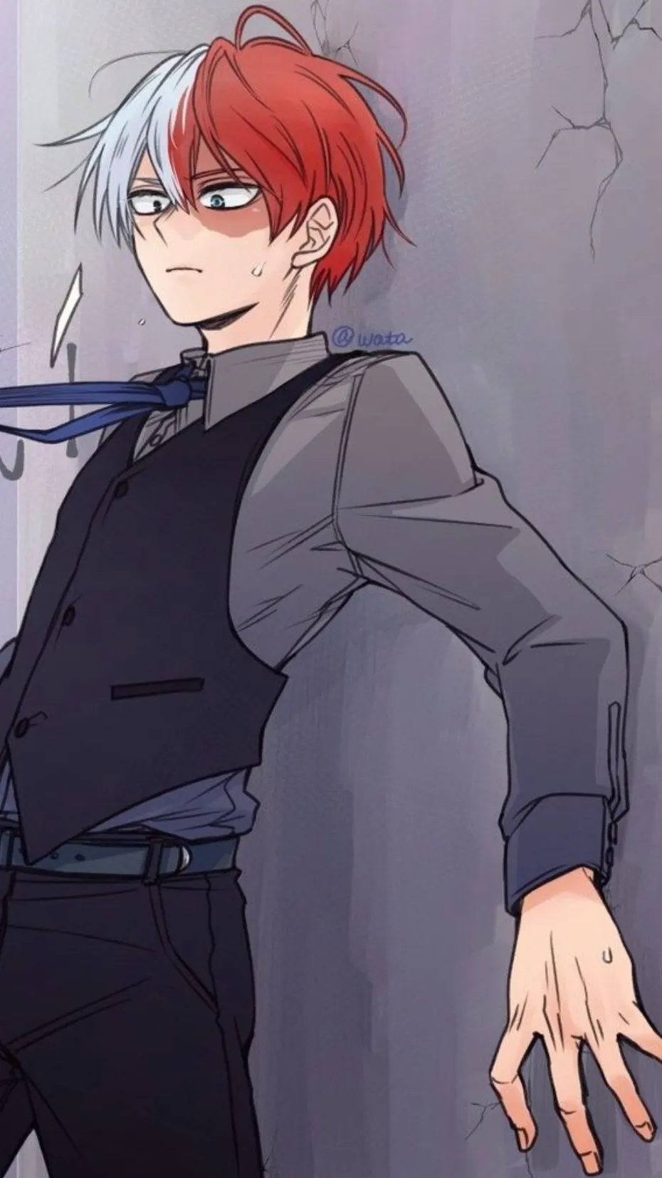 ai character: Todoroki Prom background