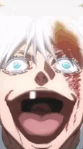 ai character: Gojo meme background