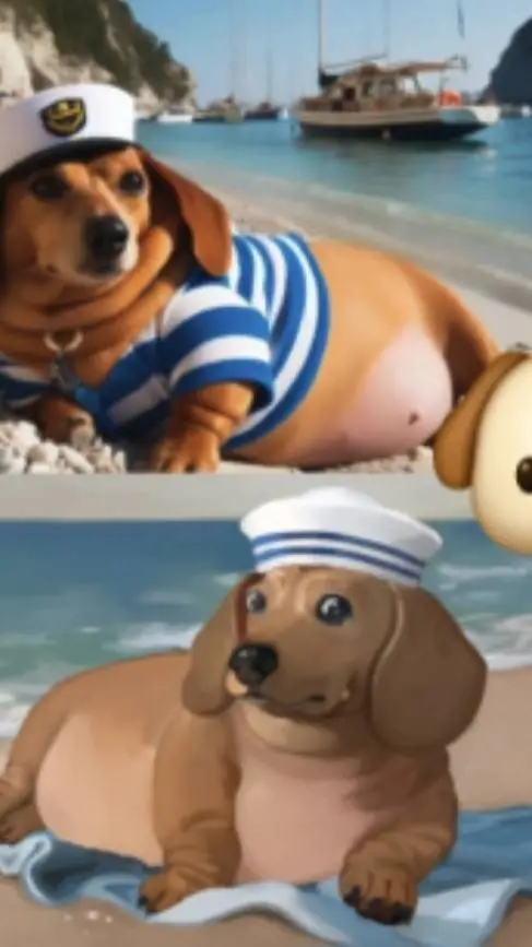 ai character: perro salchicha? background