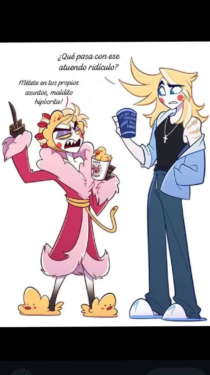 ai character: lucifer y Michel  background