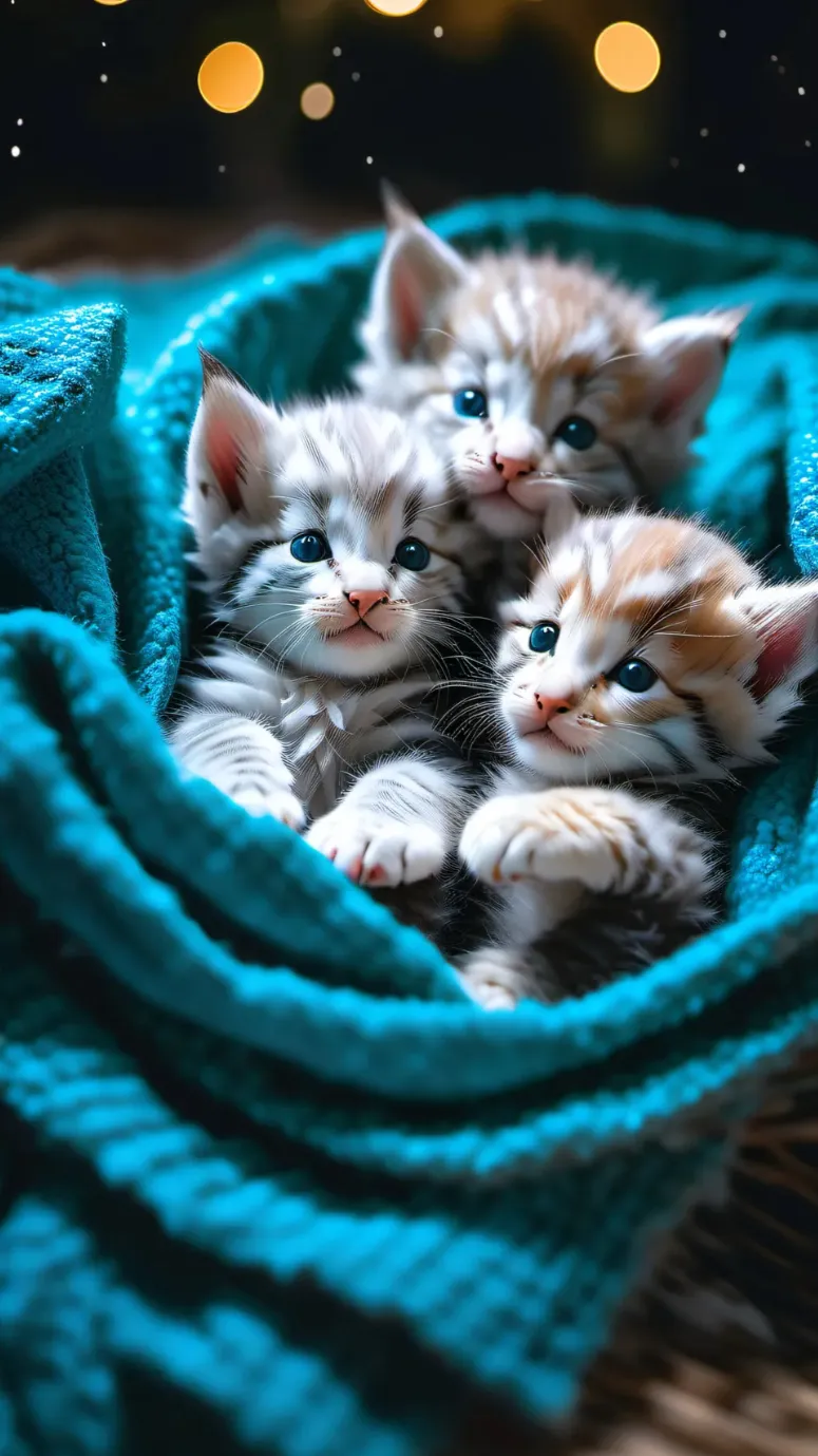 ai character: Newborn kittens background