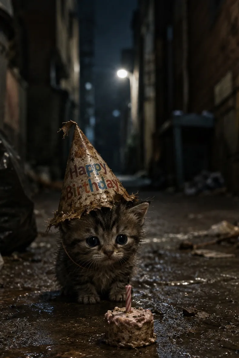 chat with ai character: Birthday kitten