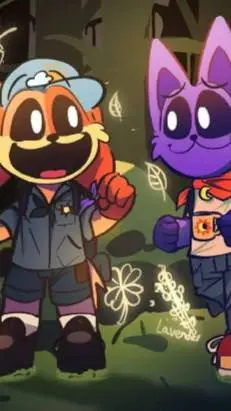 ai character: smiling critters background